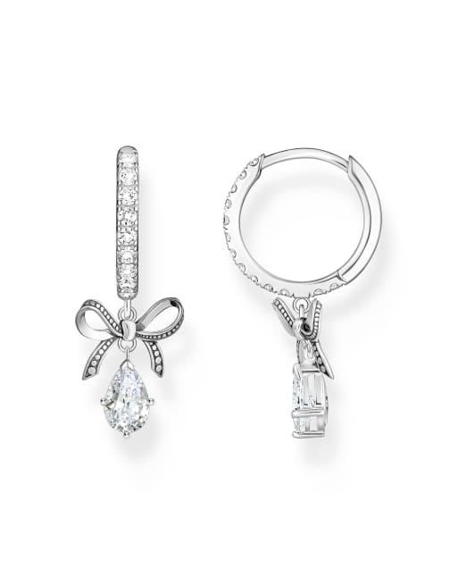 Thomas Sabo hoop earrings with bow pendant in sterling silver, 3 of 3