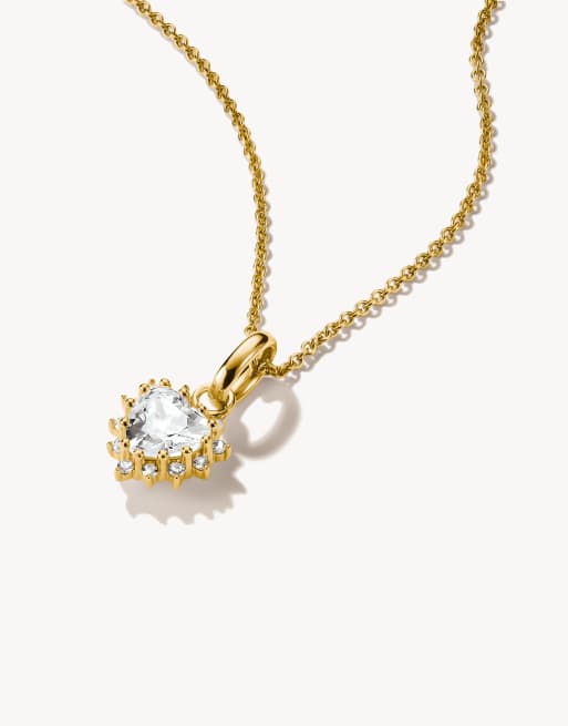 Thomas Sabo Kette mit weißem herzförmigem Zirkonia in Gelbgold, Weiß, 2 von 4