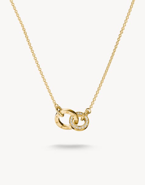 Thomas Sabo Kette mit weißem Zirkonia in Gelbgold, Weiß - view 1