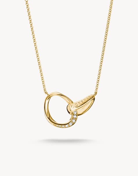 Thomas Sabo Kette mit weißem Zirkonia in Gelbgold, Weiß - view 1