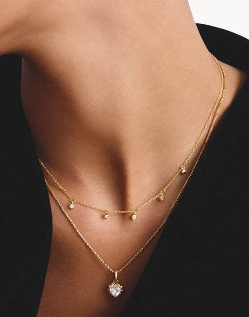 Thomas Sabo ketting met witte zirkonia in geelgoud, wit, 3 van 4