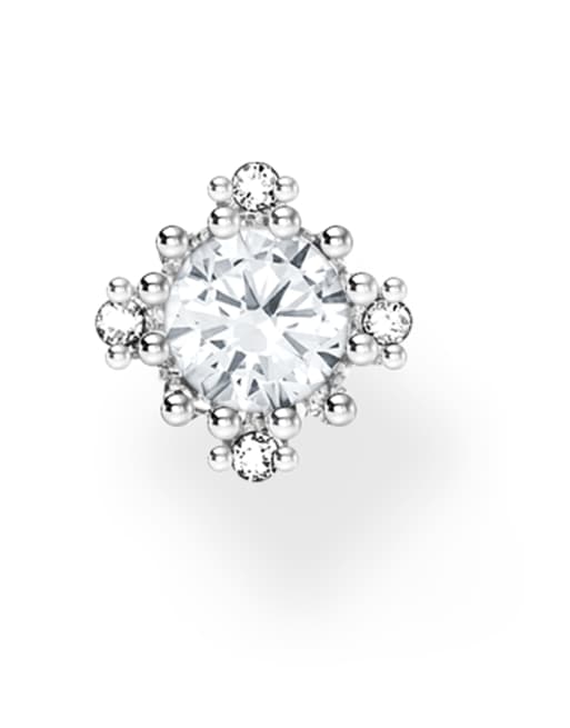 Thomas Sabo - Kleine vintage oorknopjes met witte steen in sterling zilver