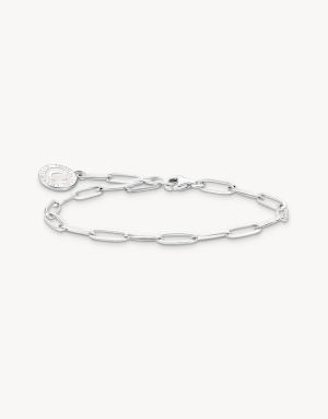 Thomas Sabo Member charm bracelet with white charmista coin silver in silver and white