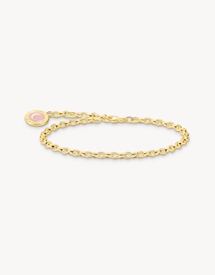 Thomas Sabo - Member - Vergoldetes Armband mit rosa Charmista-Coin und weiteren Anhängern in Gold- und Silberoptik-Goldf...