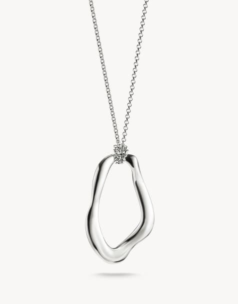 Thomas Sabo molten pendant necklace in silver - view 1