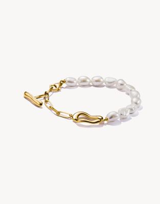 Thomas Sabo - Natural Beauty - Bracelet en plaqué or avec perles - Or jaune et blanc