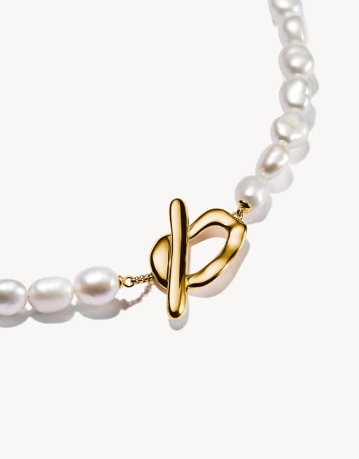 Thomas Sabo - Natural Beauty - Collier de perles en plaqué or jaune - Doré/blanc, 3 de 4
