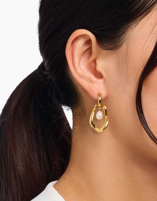 Thomas Sabo - Natural Beauty - Créoles en plaqué or avec perle d'eau douce - Or jaune et blanc, 2 de 3