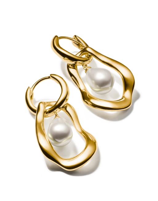 Thomas Sabo - Natural Beauty - Créoles en plaqué or avec perle d'eau douce - Or jaune et blanc, 3 de 3