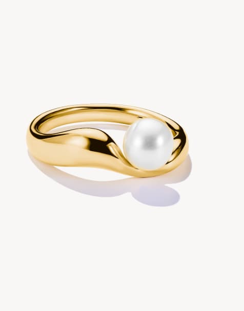 Thomas Sabo – Natural Beauty – Vergoldeter Ring in Gelbgold und Weiß mit Süßwasserperle - view 1