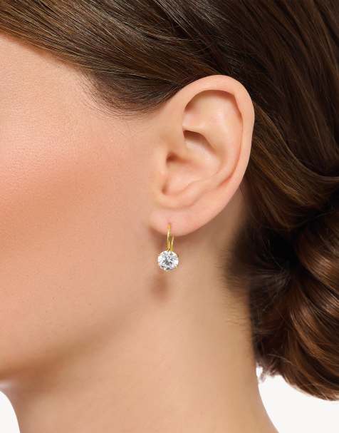 Thomas Sabo – Ohrringe aus 925er Sterlingsilber mit 18-karätiger Vergoldung in Gelbgold und weißen Zirkonia-Schmucksteinen - view 1