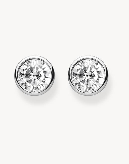 Thomas Sabo – Ohrstecker aus 925er Sterlingsilber mit weißem Schmuckstein