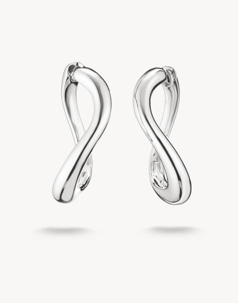 Thomas Sabo oorbellen met golvende vorm in zilver - view 1