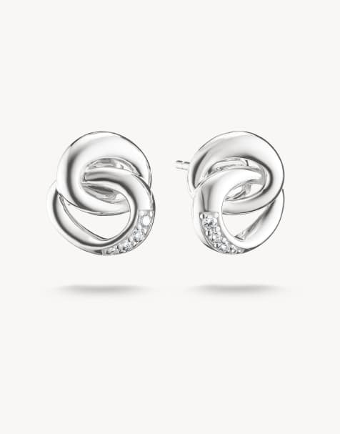 Thomas Sabo oorknopjes met witte zirkonia in zilver, wit - view 1