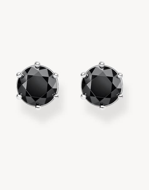 Thomas Sabo - Oorknopjes van sterling zilver met zwarte steen - view 1