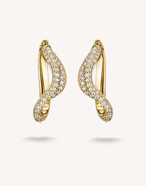 Thomas Sabo oorringen met witte zirkonia in geelgoud, wit - view 1