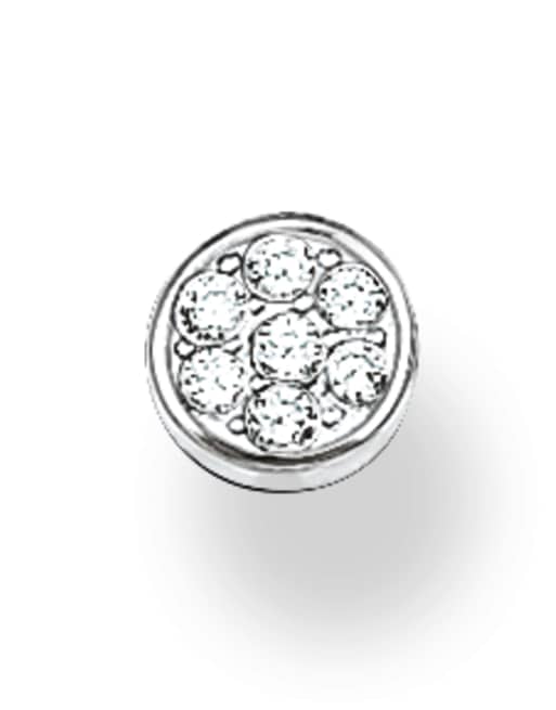 Thomas Sabo orecchini a bottone cerchi scintillanti in argento, bianco, 3 di 3