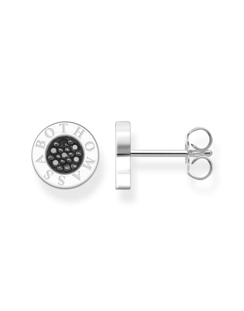 Thomas Sabo - Orecchini a bottone classici in argento sterling 925 con pietre nere pavé - view 1