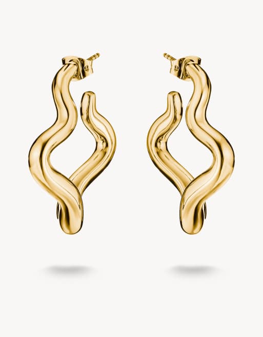 Thomas Sabo orecchini a cerchio ondulati color oro