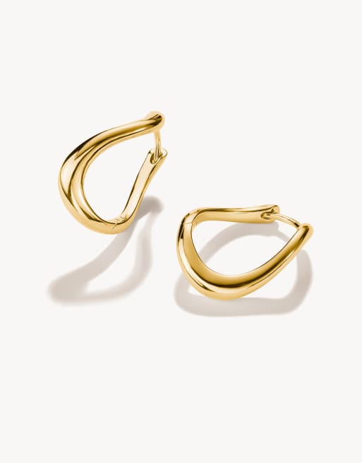 Thomas Sabo orecchini a cerchio sagomati a onda in oro, 2 di 5