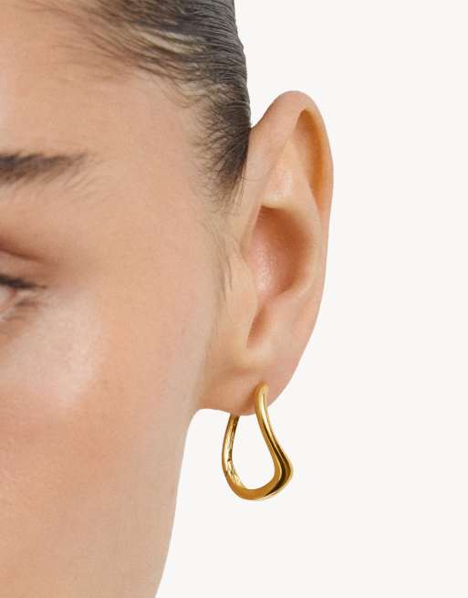Thomas Sabo orecchini a cerchio sagomati a onda in oro, 3 di 5