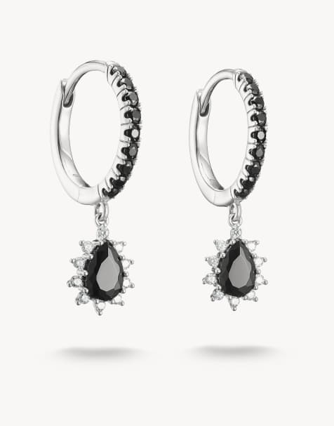 Thomas Sabo - Orecchini a cerchio tonalità argento e nero - view 1