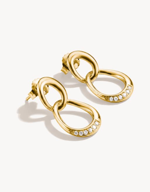 Thomas Sabo orecchini con zirconi bianchi in oro giallo, bianco, 2 di 4
