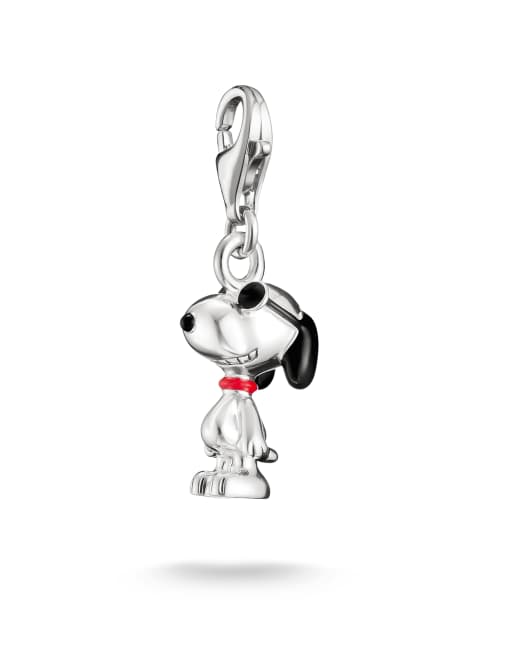 Thomas Sabo Peanuts™ charm Snoopy avec lunettes de soleil en argent original argent, noir, rouge, 4 de 4