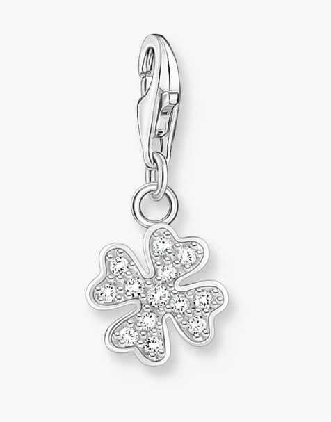 Thomas Sabo - Pendentif à charm trèfle - Blanc et argenté - view 1