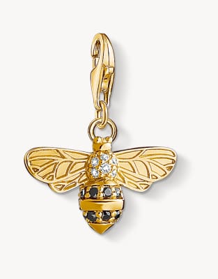 Thomas Sabo - Pendentif charm abeille - Doré, blanc et noir
