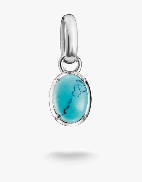 Thomas Sabo - Pendentif charm - Argenté et turquoise - view 1