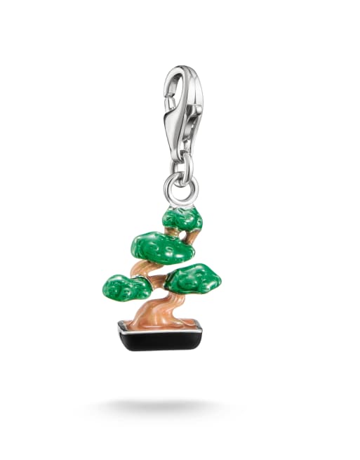 Thomas Sabo pendentif charm en argent bonsaï original argent, noir, vert, 2 de 3