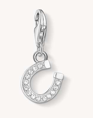 Thomas Sabo - Pendentif charm fer à cheval - Blanc et argenté