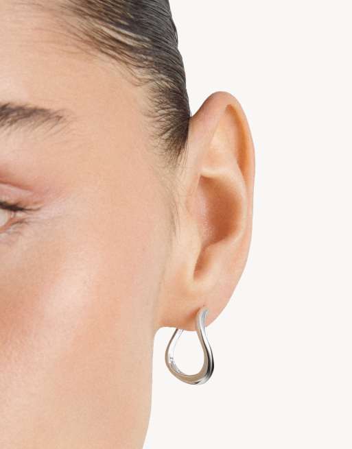 Thomas Sabo - pendientes de aro con forma de ola en plata, 4 de 5