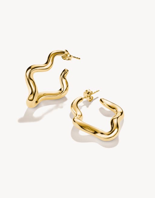 Thomas Sabo - Pendientes de aro ondulados en dorado, 2 de 4
