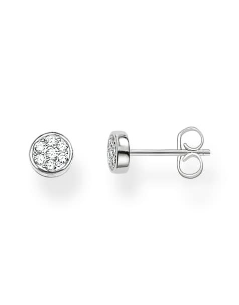 Thomas Sabo - pendientes de botón círculos brillantes en plata, blanco - view 1