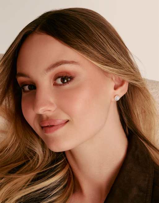 Thomas Sabo - pendientes de botón clásicos con pavé blanco en plata, blanco, 2 de 3