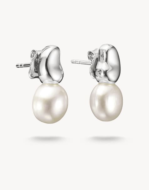 Thomas Sabo - pendientes de botón con perla en plata, blanco - view 1