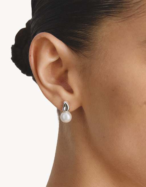 Thomas Sabo - pendientes de botón con perla en plata, blanco, 3 de 4