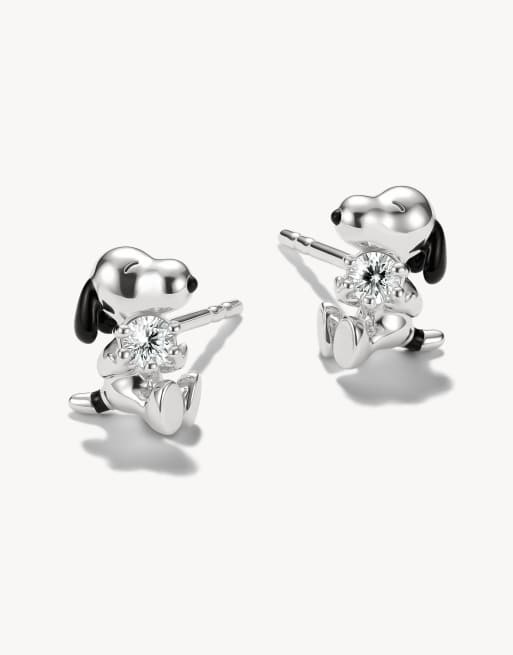 Thomas Sabo - pendientes de botón Snoopy™ con circonita blanca en plata, blanco, negro y rojo, 2 de 4