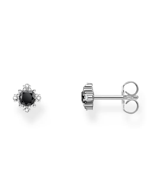 Thomas Sabo - Petites boucles d'oreilles vintage en argent sterling avec pierre noire, 3 de 3