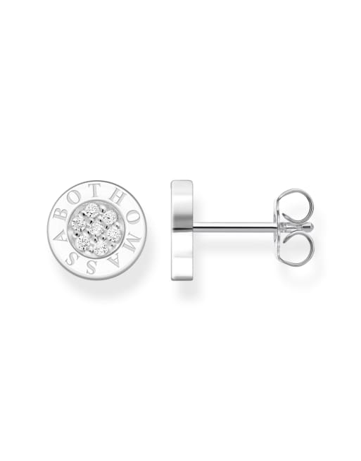 Thomas Sabo puces d'oreilles classiques pavé blanc en argent, blanc, 3 de 3
