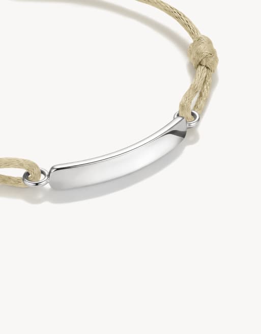 Thomas Sabo - Pulsera textil grabable beige en plata, 2 de 4