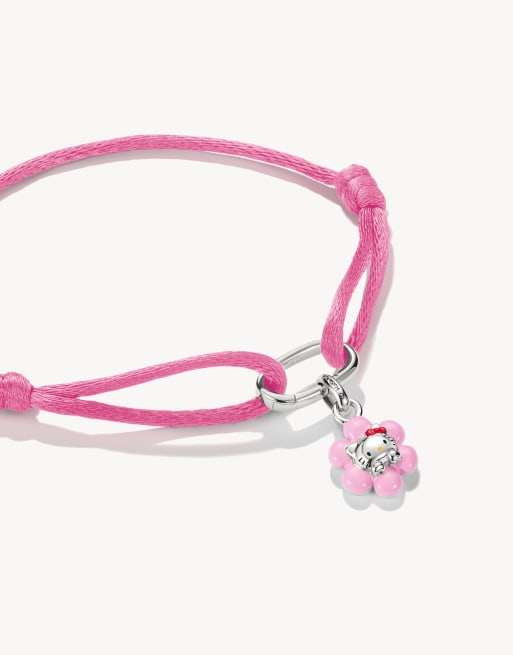Thomas Sabo - pulsera textil Hello Kitty rosa con charm Connect en plata, negro, rojo y rosa, 2 de 4