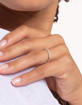 Thomas Sabo - Ring aus 925er Sterlingsilber mit Kugeldesign und weißen Schmucksteinen