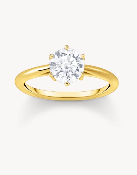 Thomas Sabo – Ring in Goldoptik mit weißem Detail - view 1