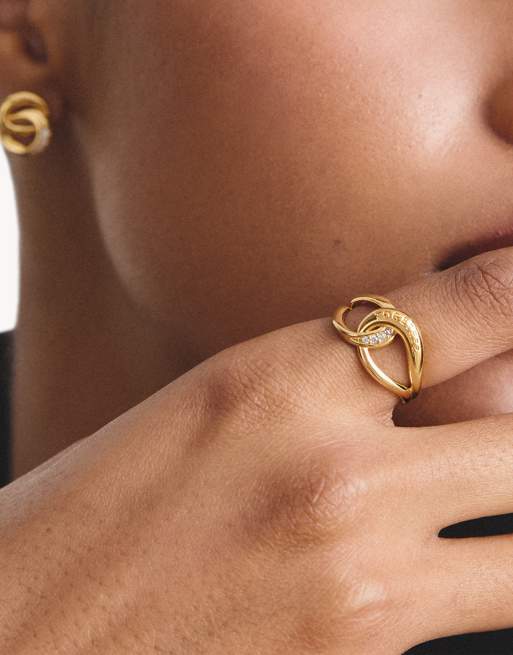 Thomas Sabo ring met witte zirkonia in geelgoud, wit, 5 van 5