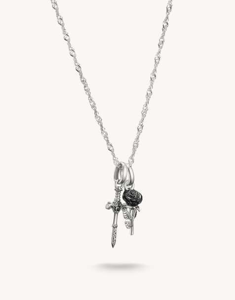 Thomas Sabo - Rose & Sword - Collana tonalità argento, nero e bianco - view 1