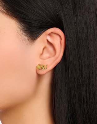 Thomas Sabo - Rosen-Ohrstecker aus 925er Sterlingsilber mit 18-karätiger Vergoldung in Gelbgold-Goldfarben