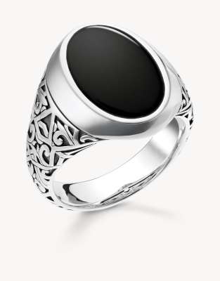 Thomas Sabo Thomas Sabo Signet Ring in black and silver